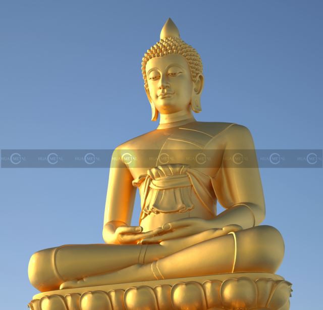 बड़े कांस्य बुद्ध की मूर्तिकला